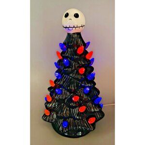Nightmare Before Christmas Jack Skellington Light Up Ceramic Tree Halloween 10"